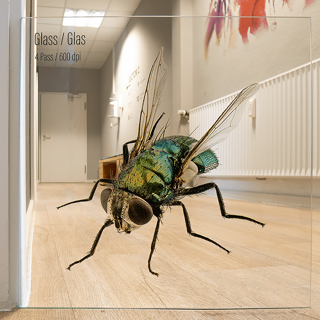 Impression verticale sur verre