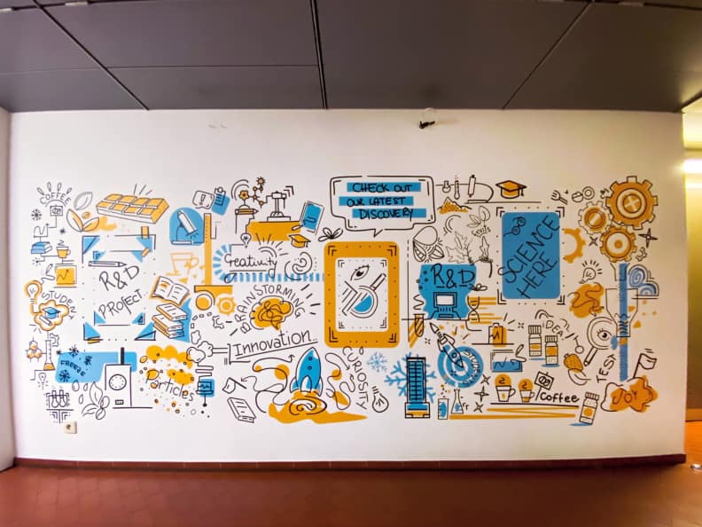 Impression fresque explicative sur platre